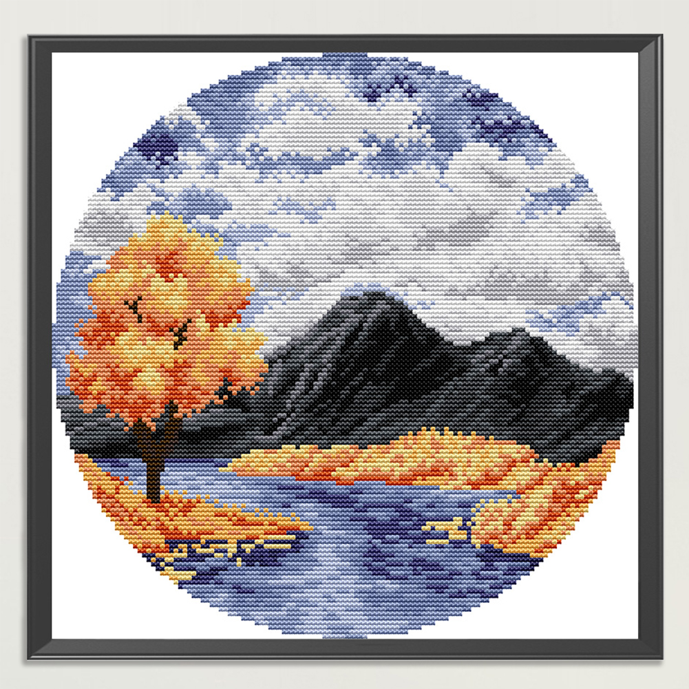 thumbnail image 4 of (FA201) Hilo Algodón Ecológico Bordado No Manchú 14CT Impresión 2 Hebras 31*31cm Kit Serie Paisaje Punto Cruz Otoño Las Estaciones River Valley (3), 4 of 10
