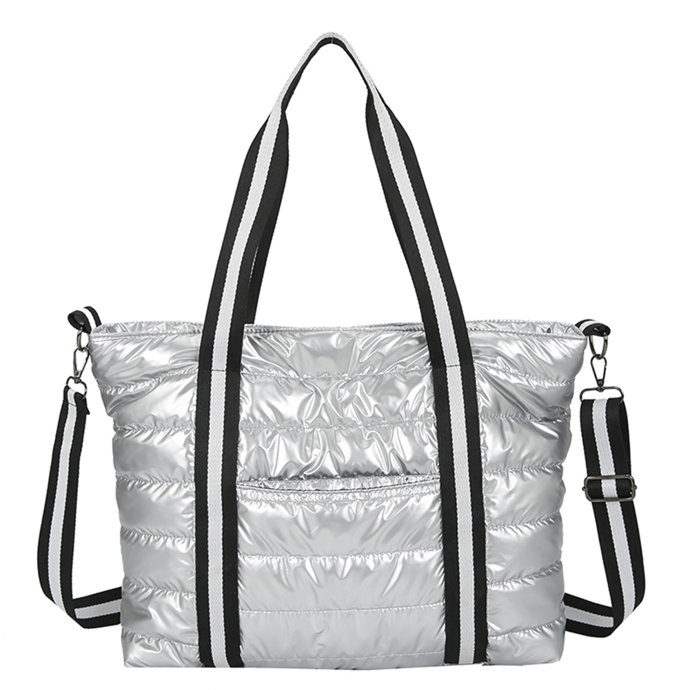 thumbnail image 3 of Bolso Bandolera Btafrte Acolchado Espacio Mujer Color Sólido Plata, 3 of 10