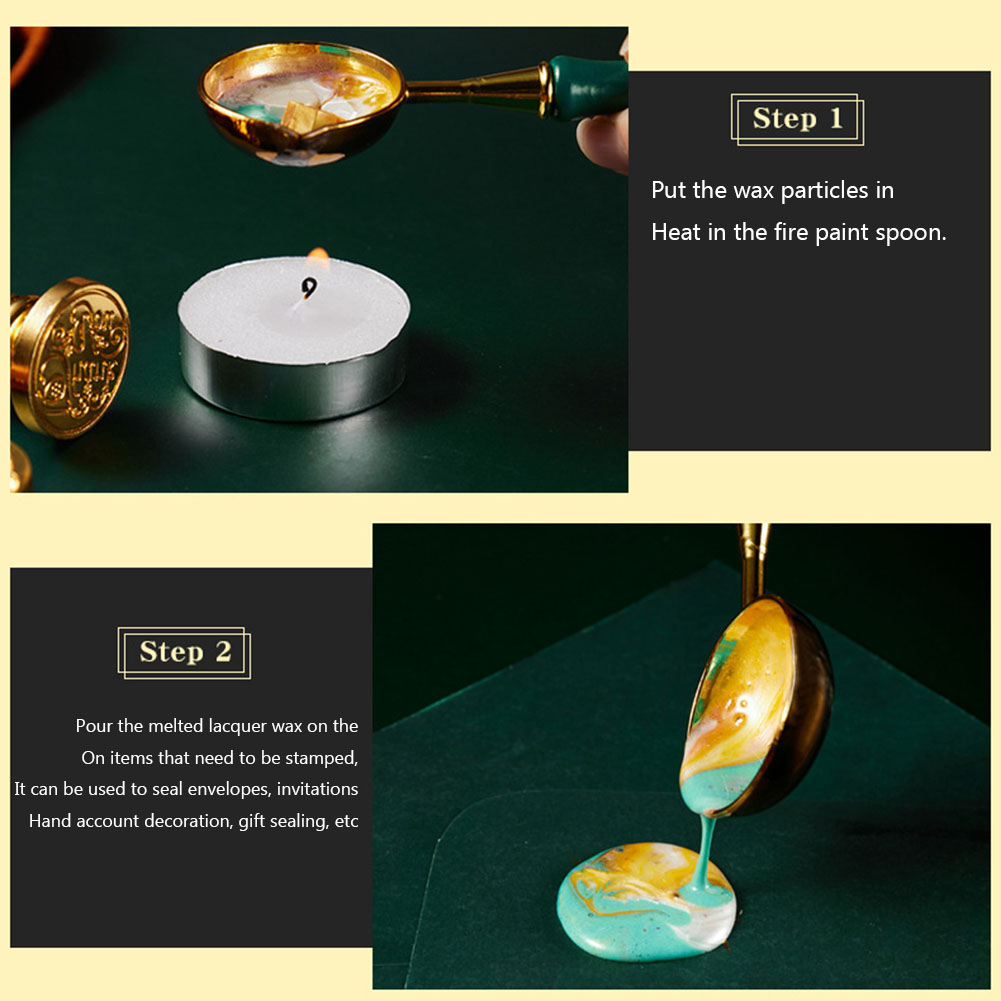 thumbnail image 3 of Btafrte Kit Sellos Cera Con Desmontable/cuchara/idea Regalo Cera Redonda (mango Dorado), 3 of 10