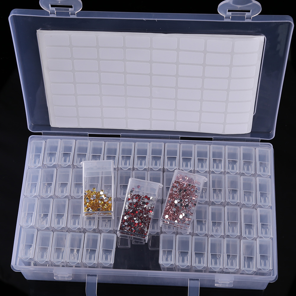 thumbnail image 3 of (A) Caja Almacenamiento Pintura Diamantes Caja Contenedora Cuentas Portátil 64 Compartimentos + 1 Etiqueta, 3 of 10