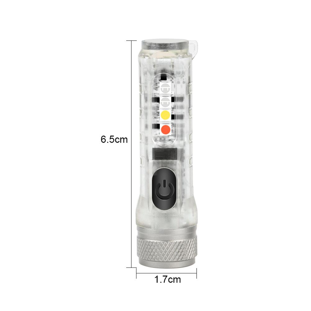 thumbnail image 5 of Mini Llavero Linterna Con Hebilla USB Recargable Linterna Emergencia (blanco), 5 of 10