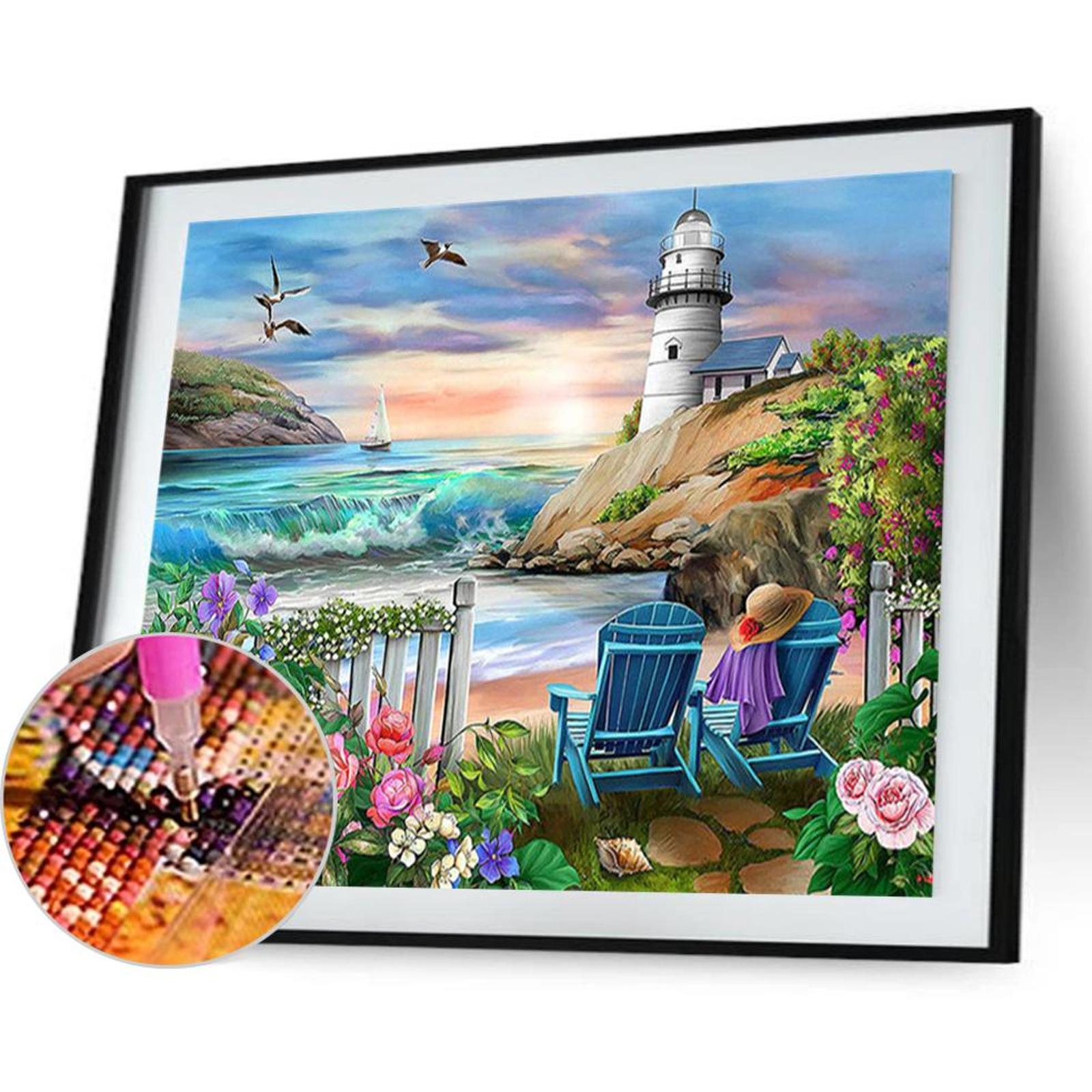 thumbnail image 5 of (sz1290) Lleno Diamantes Paisaje Junto Al Mar Serie Paisaje Resina 40 * 30 CM 25 Colores, 5 of 10