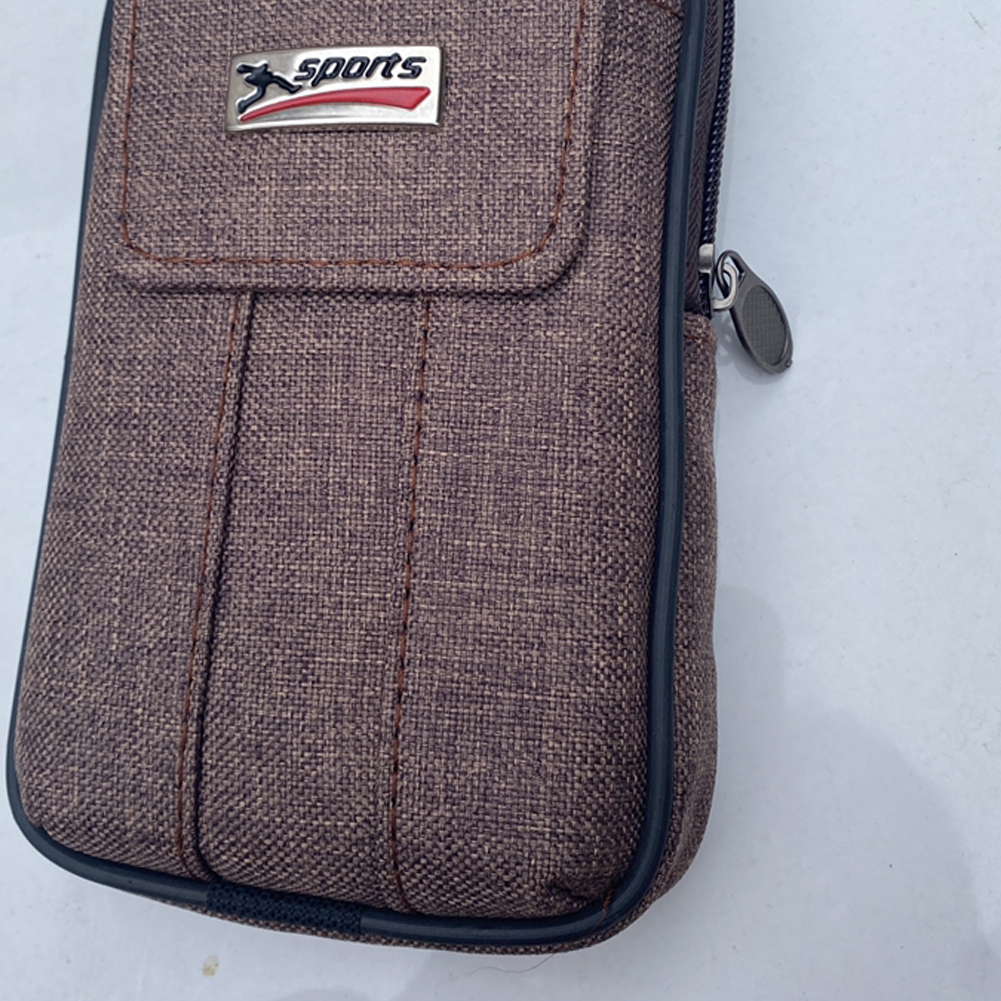 thumbnail image 4 of Btafrte Bolsas Lona para para Hombre Riñonera Con Doble Capa (café Oscuro), 4 of 10