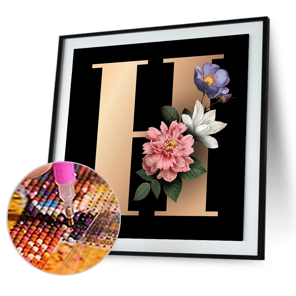 thumbnail image 5 of (B2763) Serie Pintura Y Caligrafía Con Letra Inglesa H Diamante Resina 30x30CM 22 Colores, 5 of 10
