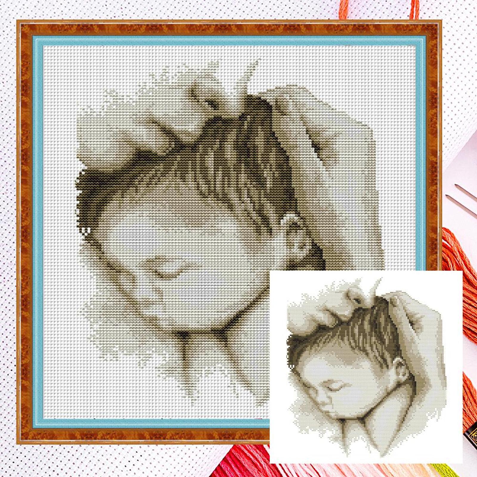 thumbnail image 2 of Sosteniendo Al Bebé Cgtredaw Punto Cruz Parcial 14CT Bordado Contado DIY, 2 of 10
