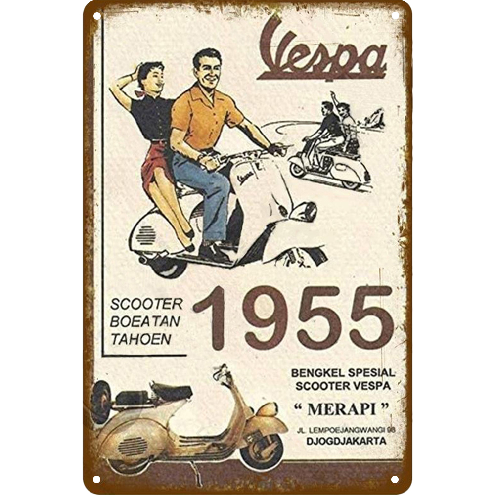 thumbnail image 2 of Hojalata Rectangular 20*30cm Plano Vespa Scooter Car Series, 2 of 10