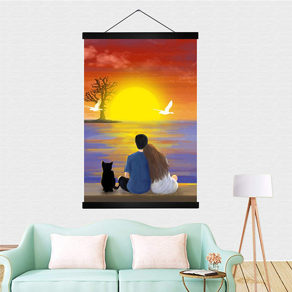 thumbnail image 4 of (Negro 508 Mm) Pergamino Con Imán Teca DIY Maciza DIY Pergamino Magnético Lienzo Foto Póster Pergamino Pintura Decorativa Poste La Oficina en El Montado en La Pared, 4 of 10