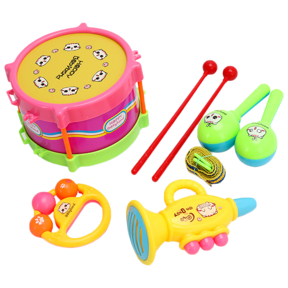 thumbnail image 2 of WDOplteas Kit Banda Instrumentos Musicales Tambor en Rollo Juguete Educativo Percusión para Bebé 5 Uds., 2 of 10