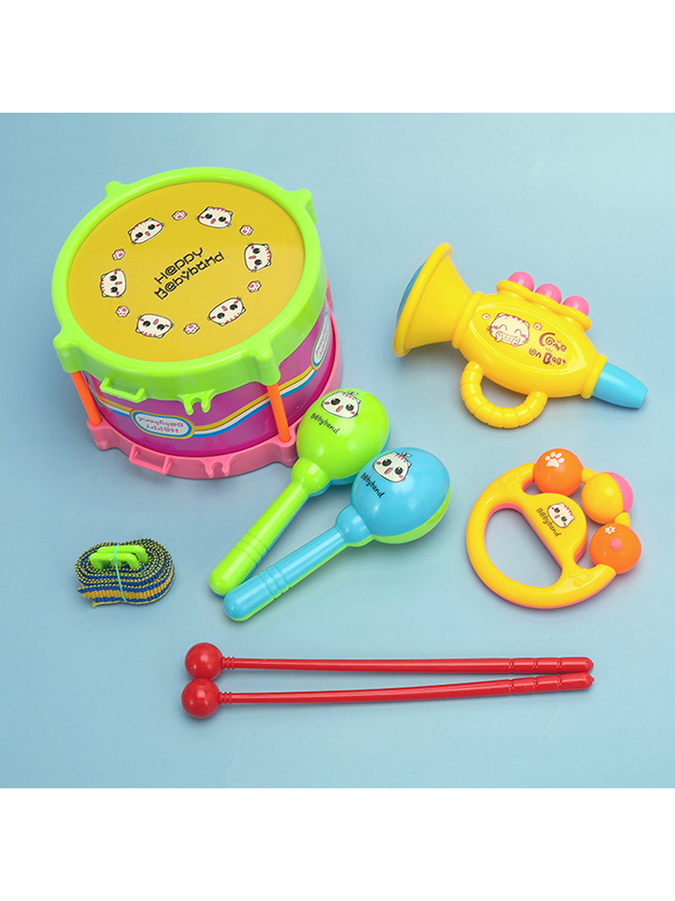thumbnail image 3 of WDOplteas Kit Banda Instrumentos Musicales Tambor en Rollo Juguete Educativo Percusión para Bebé 5 Uds., 3 of 10