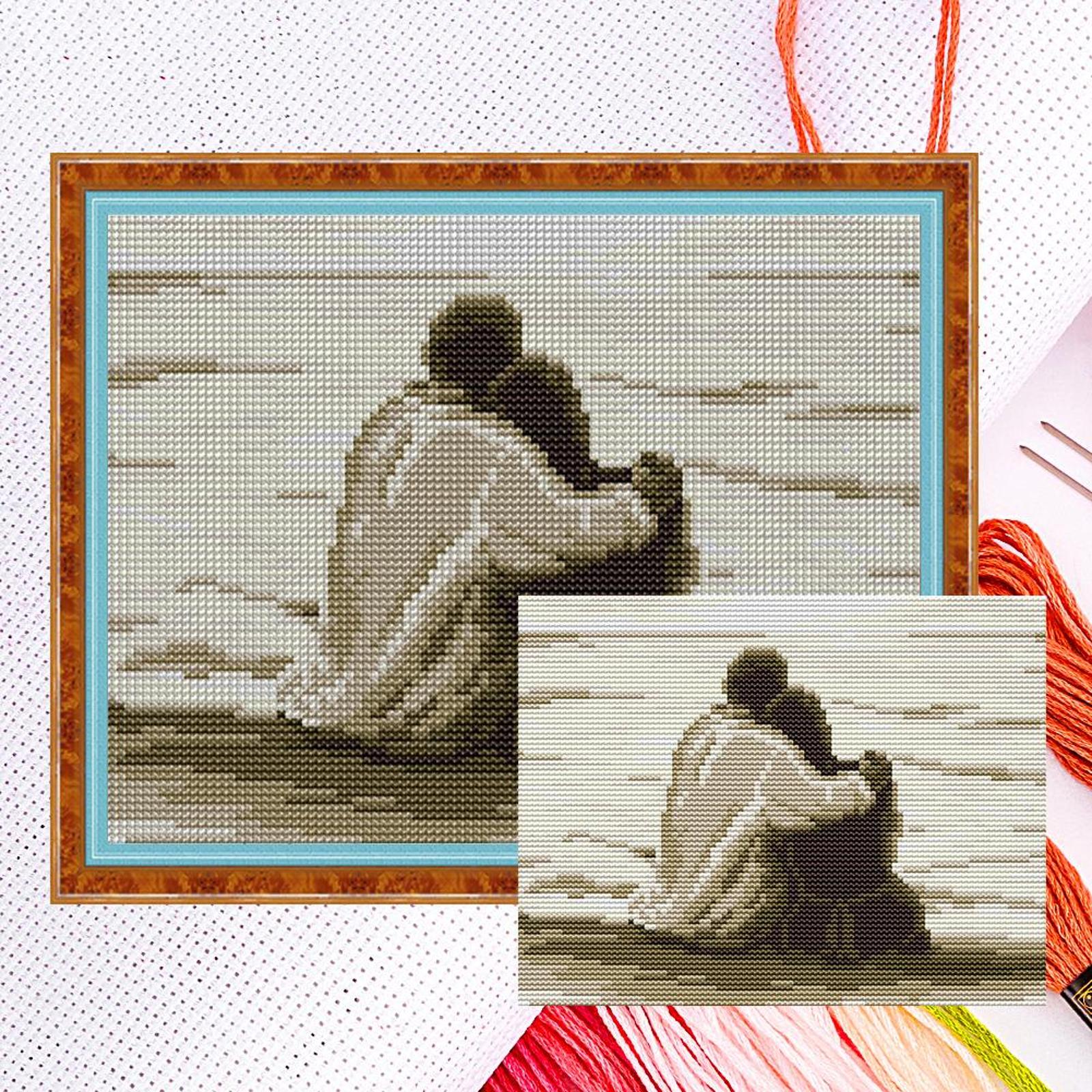 thumbnail image 2 of Bordado Mar Parejas Contadas DIY Punto Cruz 14CT 2 Strand Kit Algodón, 2 of 10