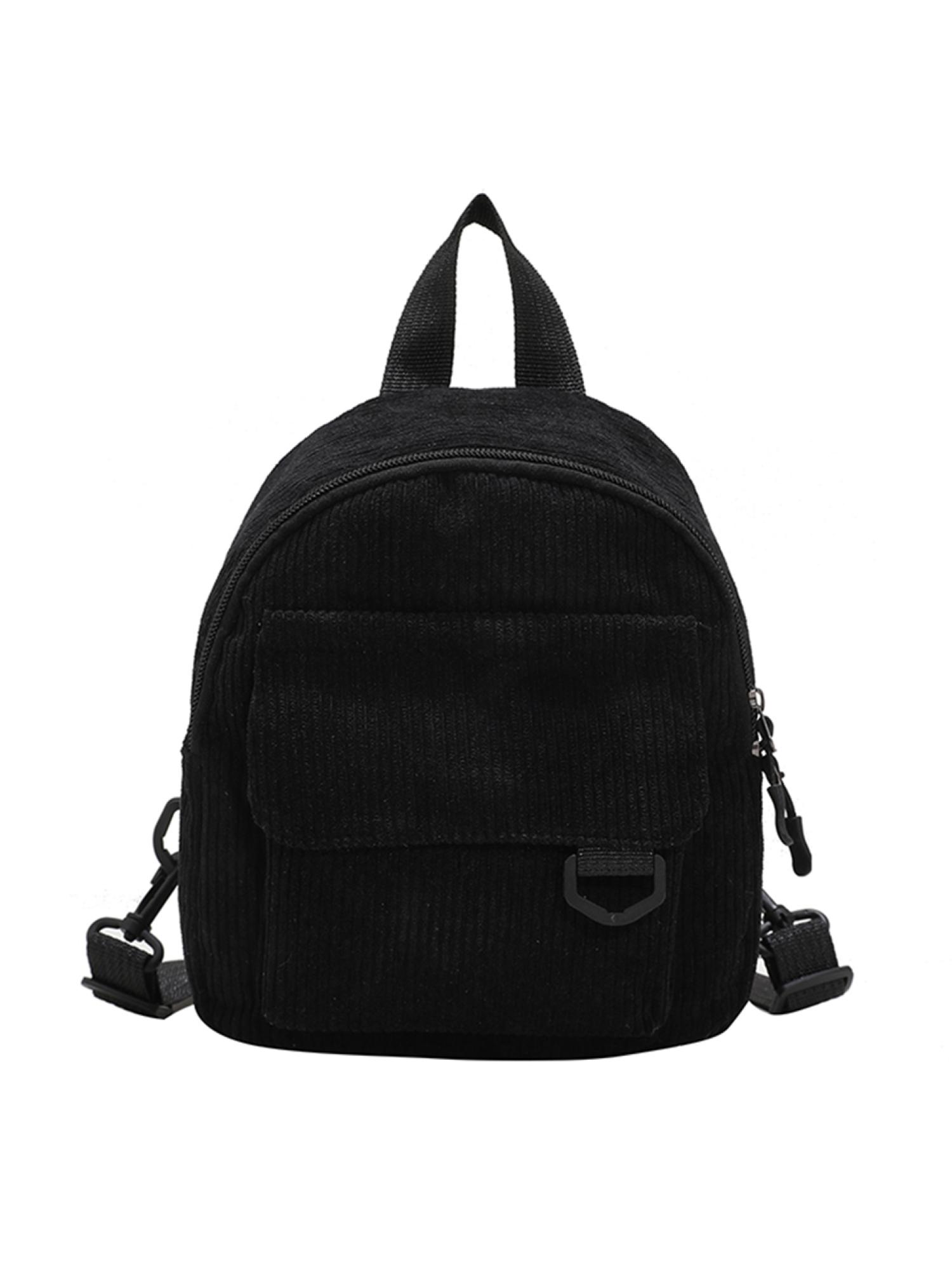 thumbnail image 2 of Mochila Color Sólido para Mujer Bolso Escolar Pequeño Con para Niña (negro), 2 of 10