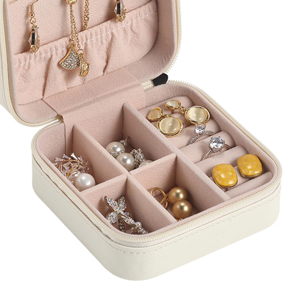 thumbnail image 4 of Caja Almacenamiento para Joyas 2 Uds. Pendientes Collar Anillo Vitrina (negro + Blanco), 4 of 10