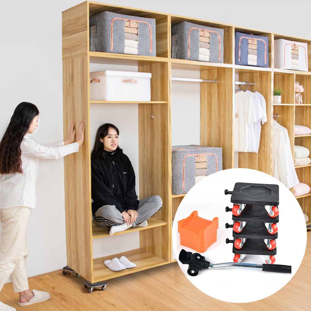 thumbnail image 4 of Btafrte Barra Rodillos Con Ruedas para Mover Muebles Pesados ​​de Transporte Doméstico (negro), 4 of 10