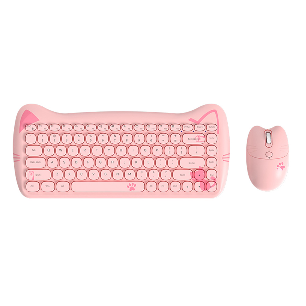 thumbnail image 2 of Bsvklp Combinaciones Teclado Y Mouse Inalámbricos 84 Teclas Compatibles Con 2.4G (rosa), 2 of 10