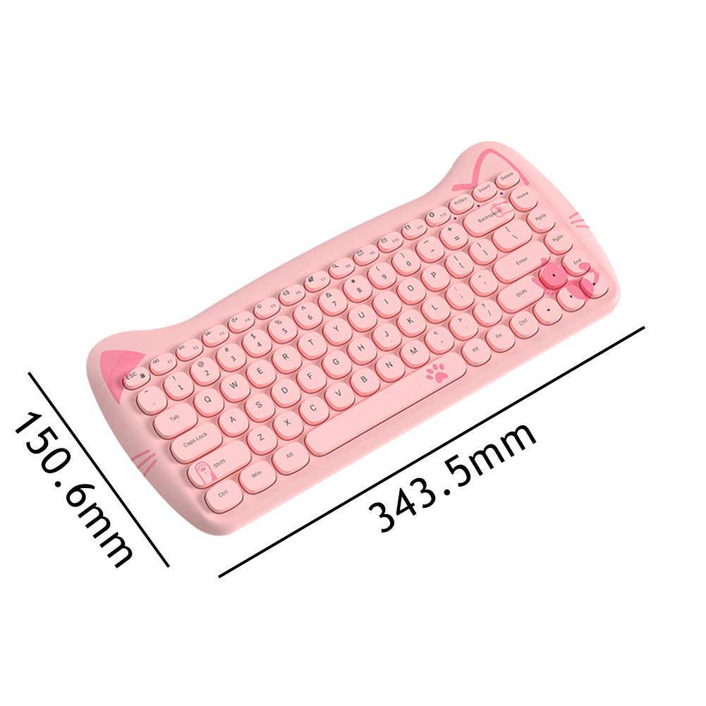 thumbnail image 5 of Bsvklp Combinaciones Teclado Y Mouse Inalámbricos 84 Teclas Compatibles Con 2.4G (rosa), 5 of 10
