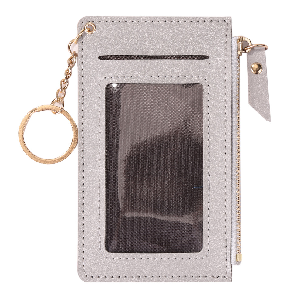 thumbnail image 3 of Cartera mujer Monedero corto PU Monedero Delgado Multi-Tarjetero (Gris), 3 of 10