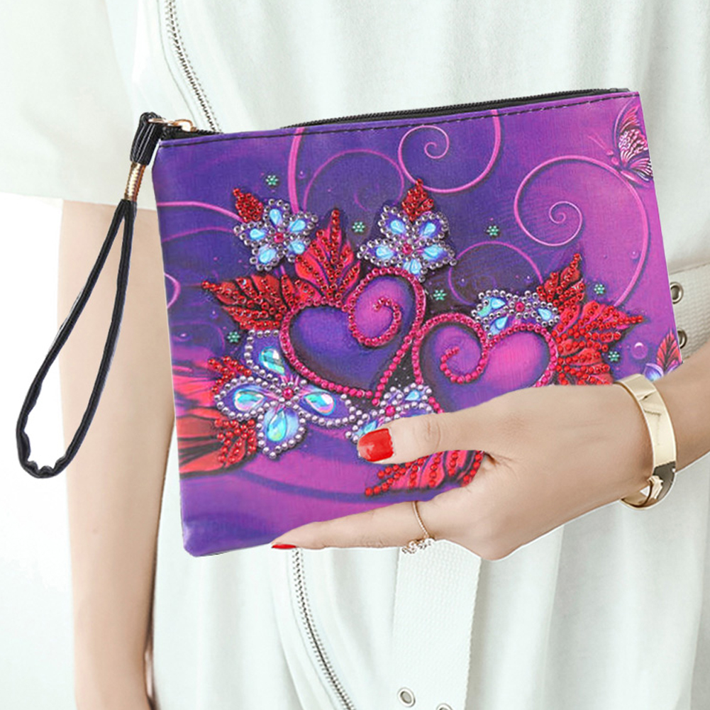 thumbnail image 4 of (AA963) Bolso Mano Con DIY Almacenamiento Cambios Cosméticos Algunos Diamantes Con Formas Especiales en Forma Corazón, 4 of 10