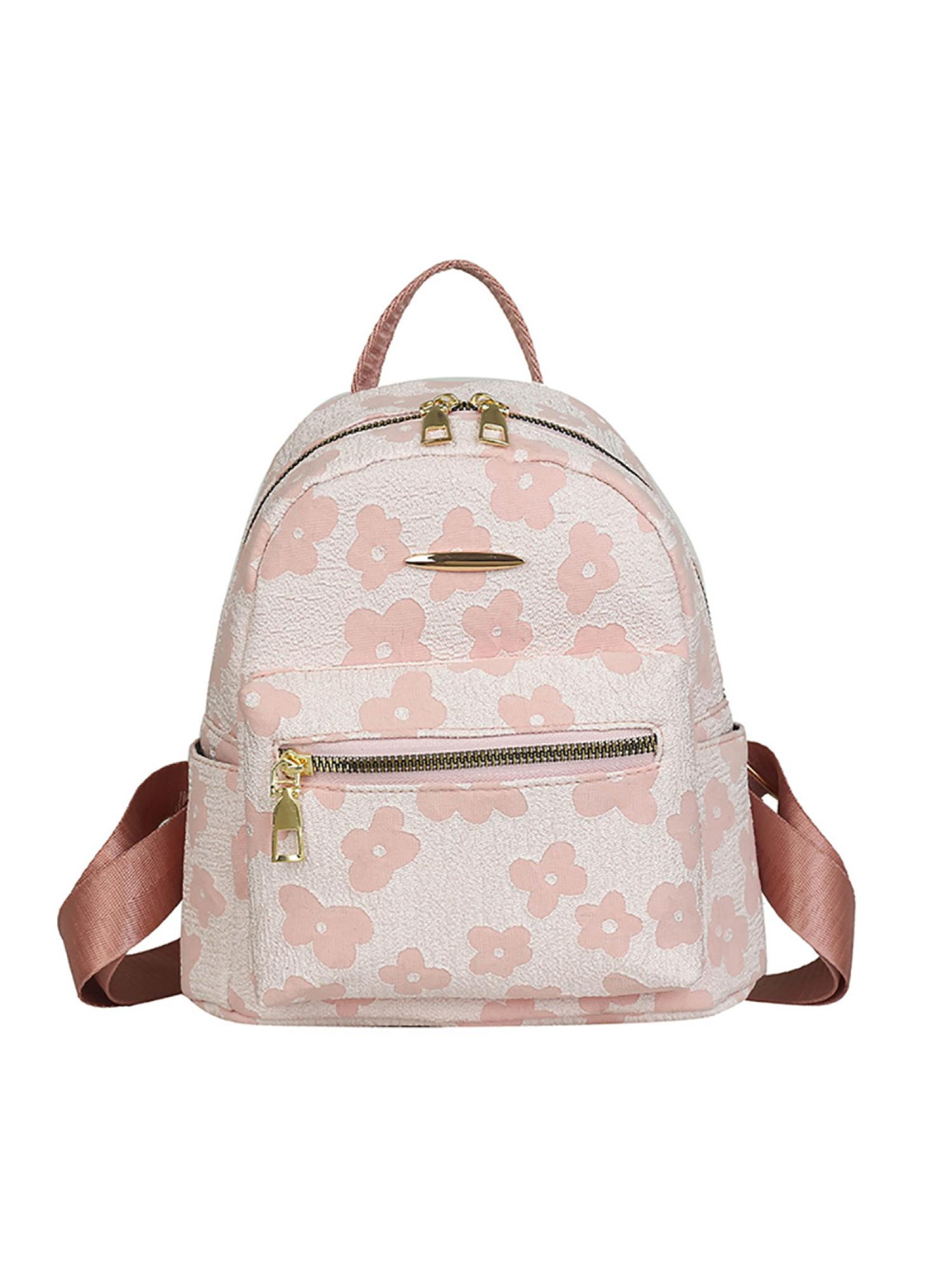 thumbnail image 2 of Mochila Pura Con Flores WDOplteas para Niñas Mochila Escolar Portátil Lona Suave Rosa, 2 of 10