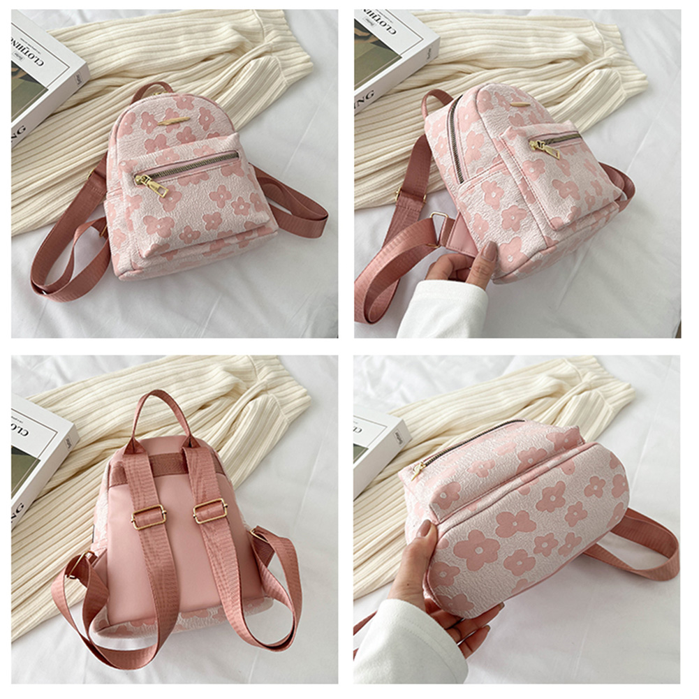 thumbnail image 4 of Mochila Lona Con Flores Mochila Pequeña Informal Versátil para Mujer 3318 (rosa) Rosa, 4 of 10