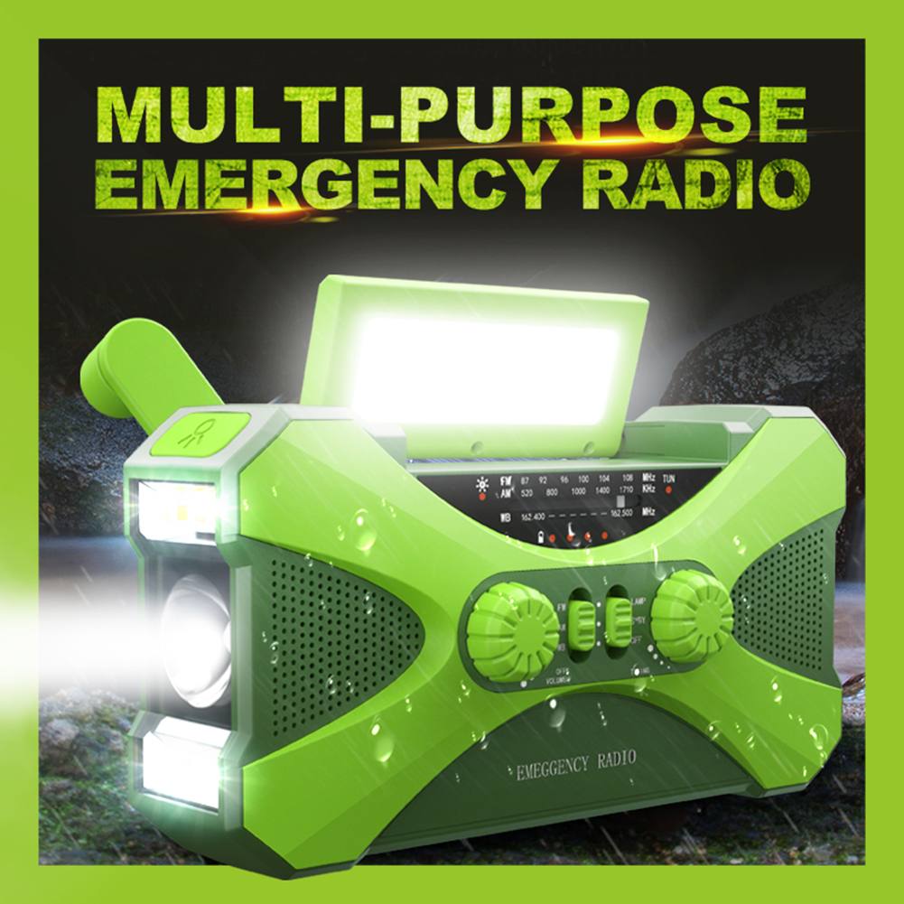 thumbnail image 4 of Radio de Emergencia Btafrte Con Manivela Solar Recargable Verde, 4 of 10