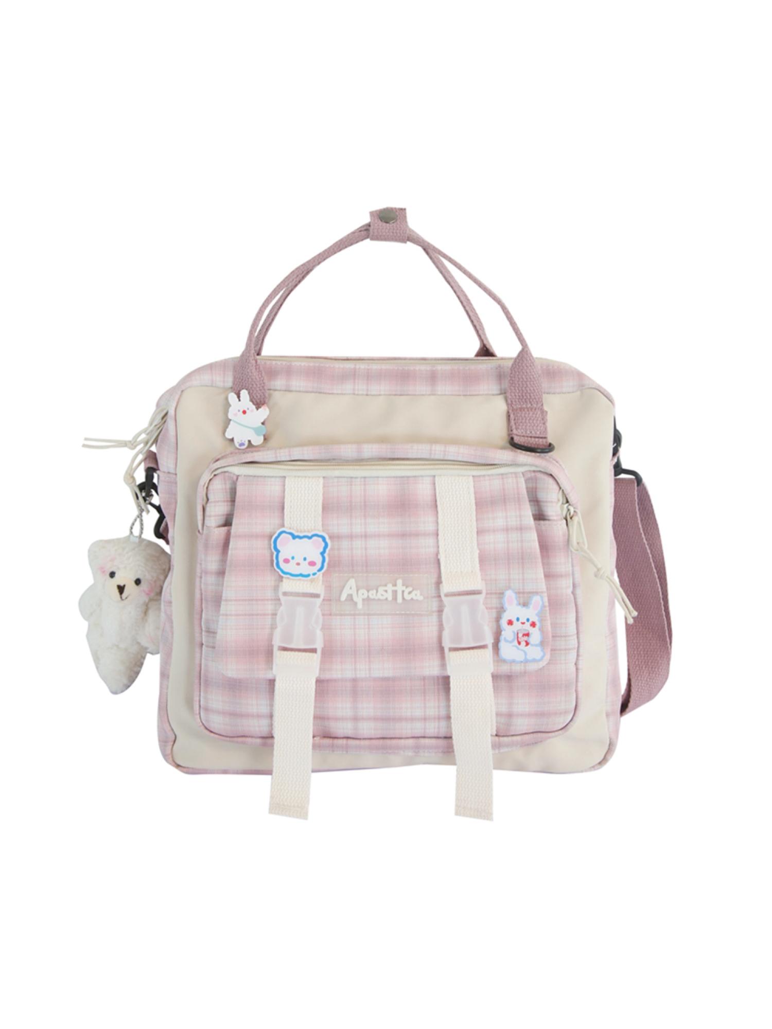 thumbnail image 2 of Mochila de Nailon Portátil Informal para Niñas Japonesas JShteea Con Adorno Muñeca Rosa, 2 of 10