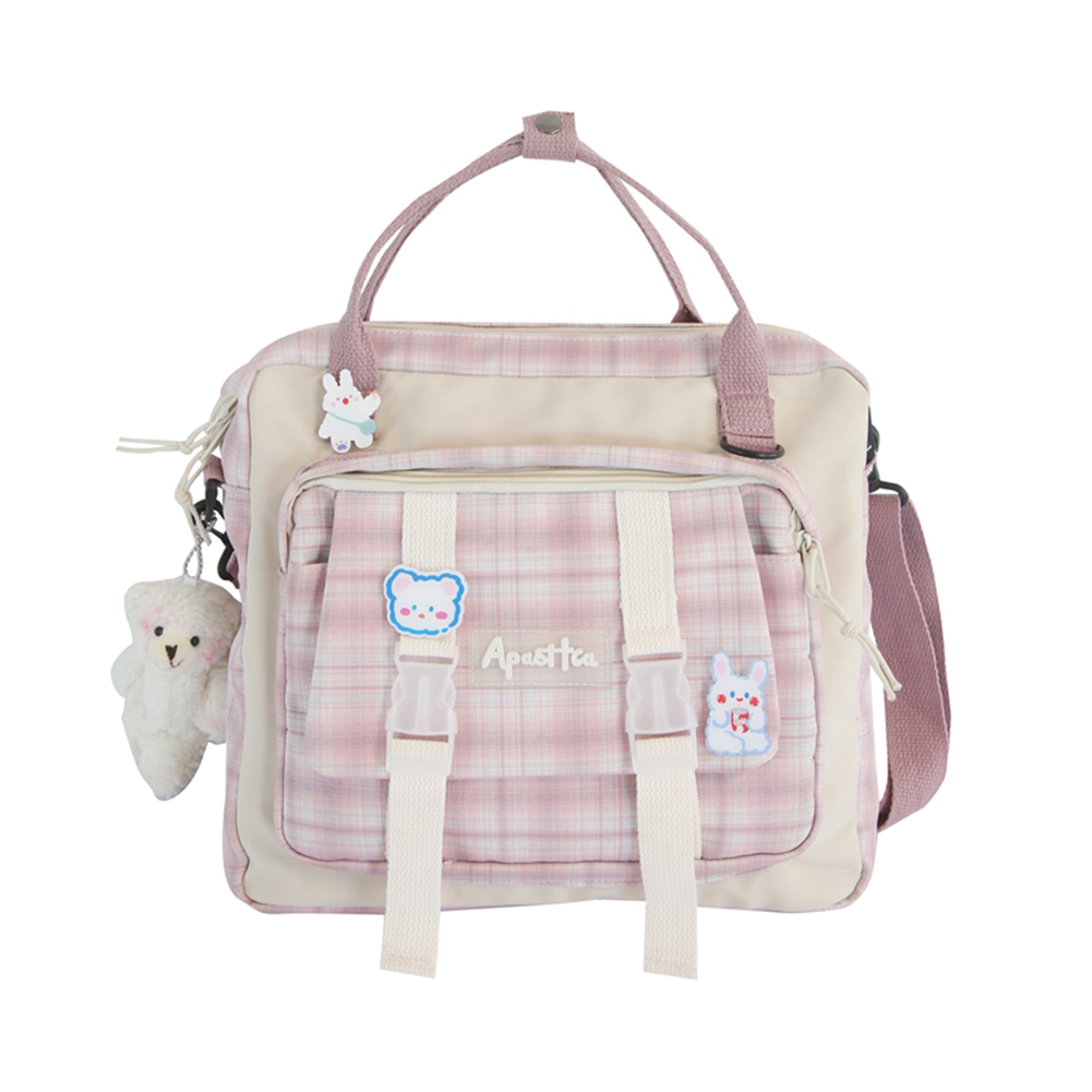 thumbnail image 3 of Mochila de Nailon Portátil Informal para Niñas Japonesas JShteea Con Adorno Muñeca Rosa, 3 of 10