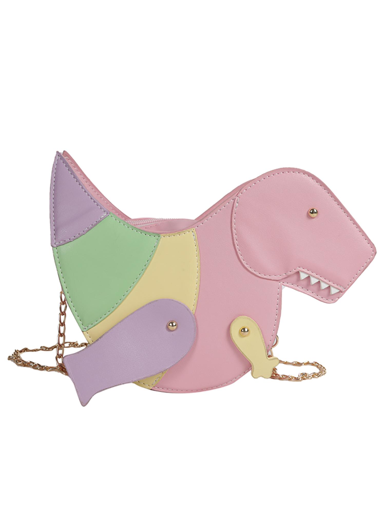 thumbnail image 2 of Bolso Bandolera Con Cadena para Mujer Piel Sintética Dinosaurio Personalizado Informal A La 8860 Rosa, 2 of 10