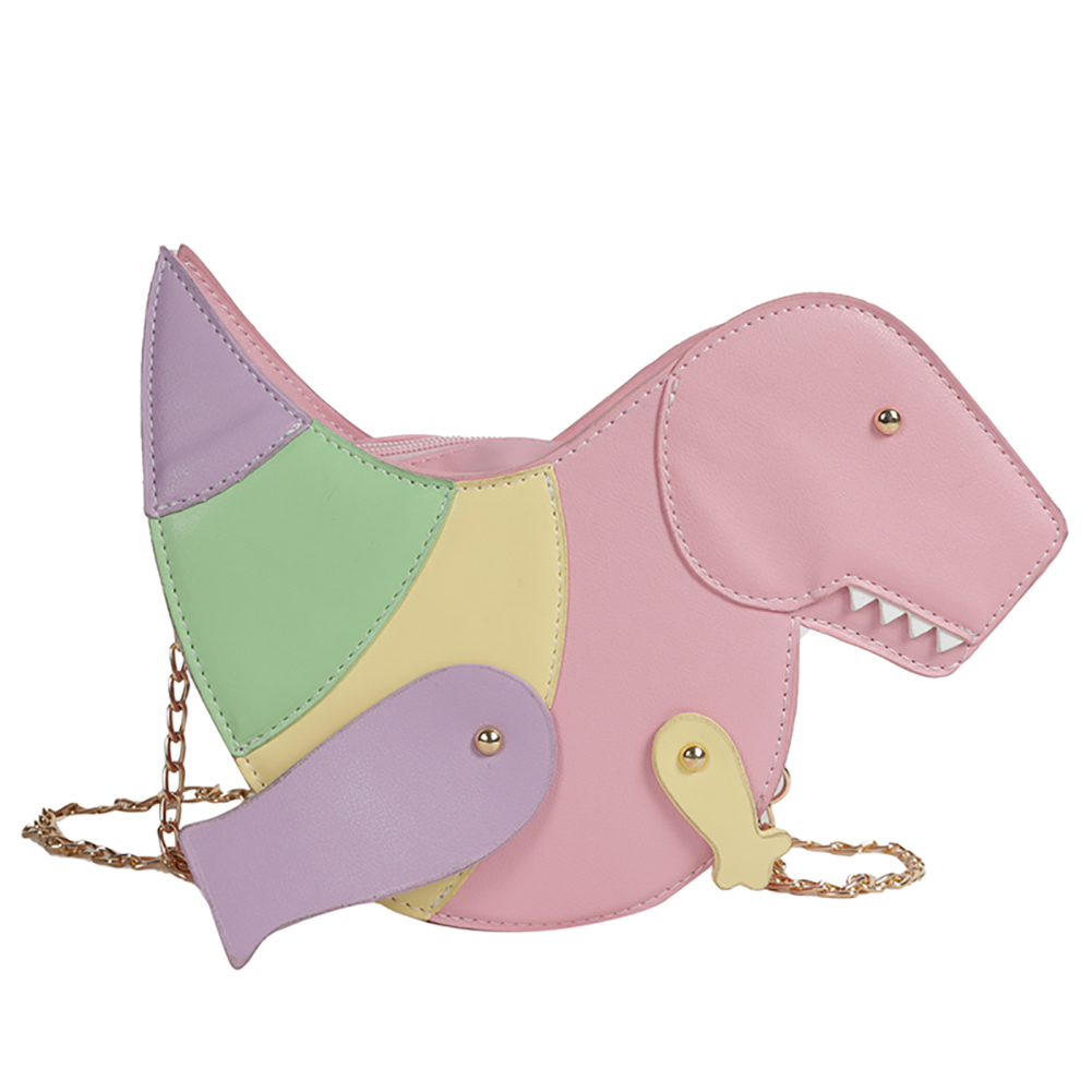 thumbnail image 3 of Bolso Bandolera Con Cadena para Mujer Piel Sintética Dinosaurio Personalizado Informal A La 8860 Rosa, 3 of 10