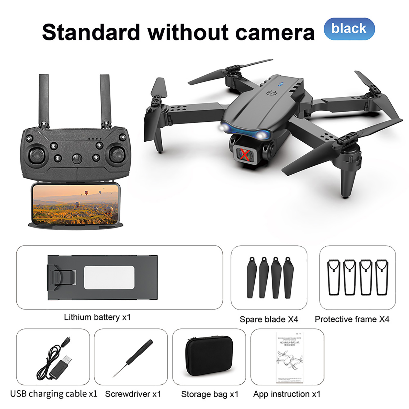 thumbnail image 4 of Quadcopter RC WLR/C FPV 2.4GHz 4CH Plegable Con Batería Ygjytge, 4 of 10