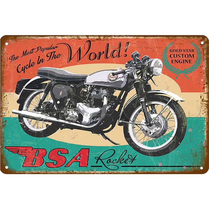 thumbnail image 2 of Placa Motocicletas Placa Letrero Hojalata Metal Vintage para Bar Pub Club Garaje, 2 of 2