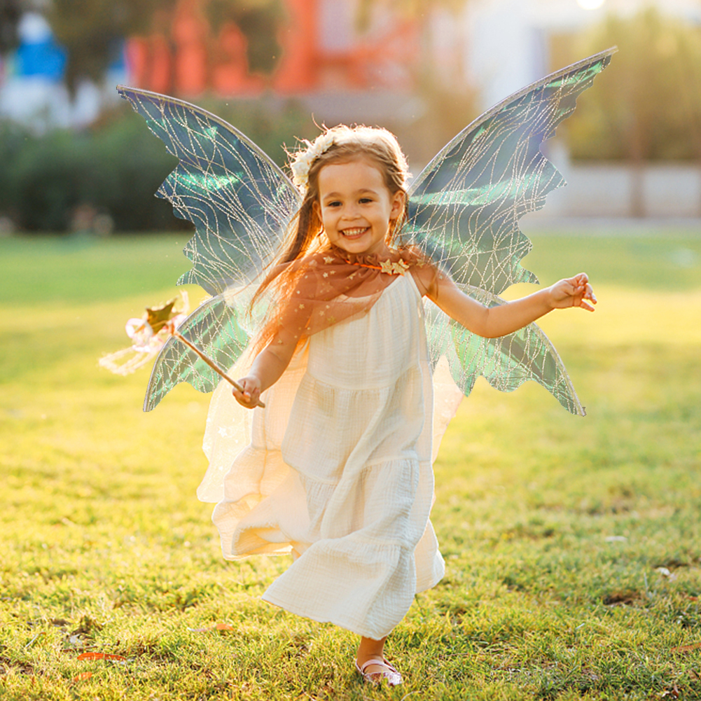 thumbnail image 3 of Kuymtek Fairy Angel Wings Fotografía Props Kids Angel Wings Party Favor (Oro), 3 of 9