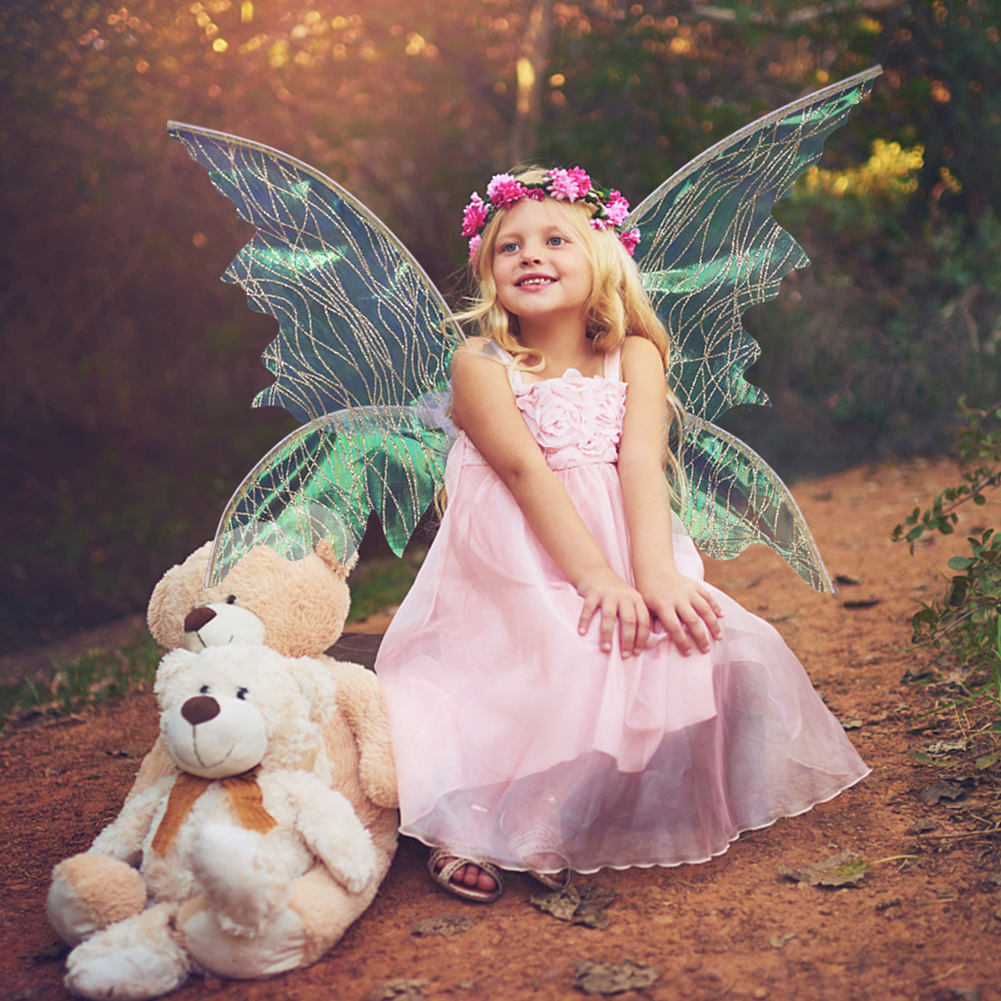 thumbnail image 4 of Kuymtek Fairy Angel Wings Fotografía Props Kids Angel Wings Party Favor (Oro), 4 of 9