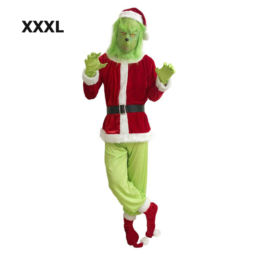 thumbnail image 1 of Conjunto Cosplay Traje Papá Noel Accesorios Monstruo para Fiesta Navidad Verde, 1 of 10