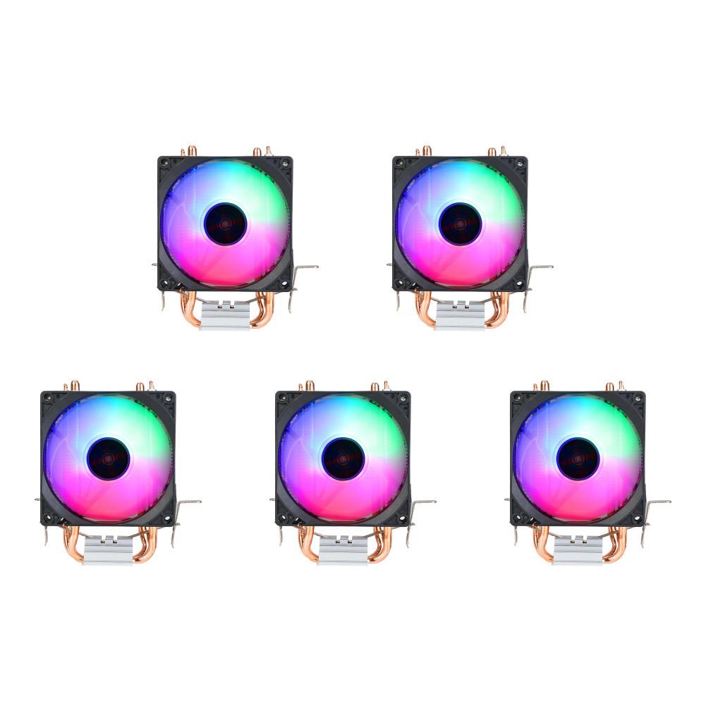thumbnail image 2 of DQrwqpou RGB CPU Cooler 2 Heat Pipe 9cm CPU Cooler Fan Accesorios Computadora para INTEL, 2 of 10