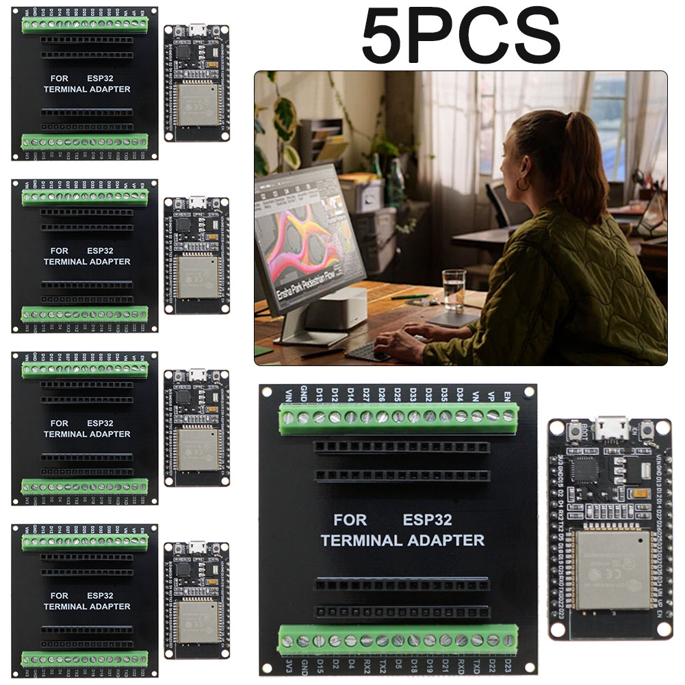 thumbnail image 2 of 5 uds ESP32 placa expansión NodeMCU-32S Lua 38Pin (placa + desarrollo), 2 of 10