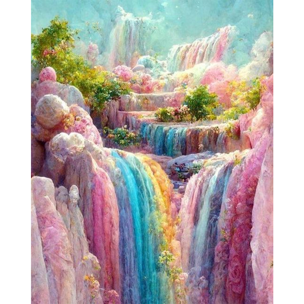 Hilo Algodón Ecológico Bordado Punto Cruz Cascada Impreso 11CT 50x60cm