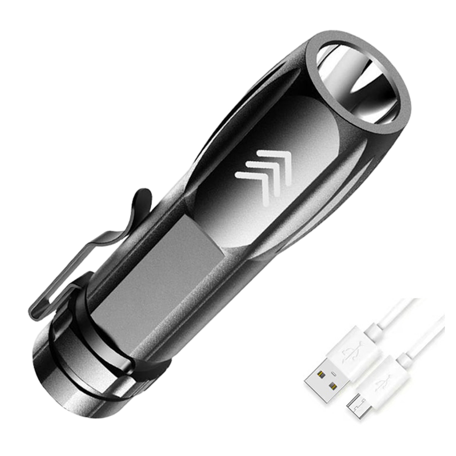 thumbnail image 3 of Mini Linterna LED para Acampar Carga USB 3 Modos Antorcha Emergencia (Negro), 3 of 7