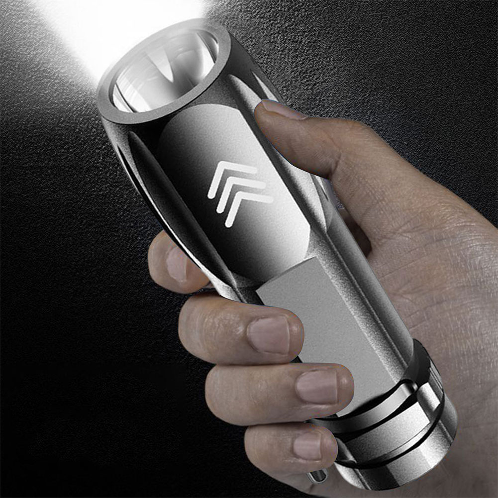 thumbnail image 4 of Mini Linterna LED para Acampar Carga USB 3 Modos Antorcha Emergencia (Negro), 4 of 7