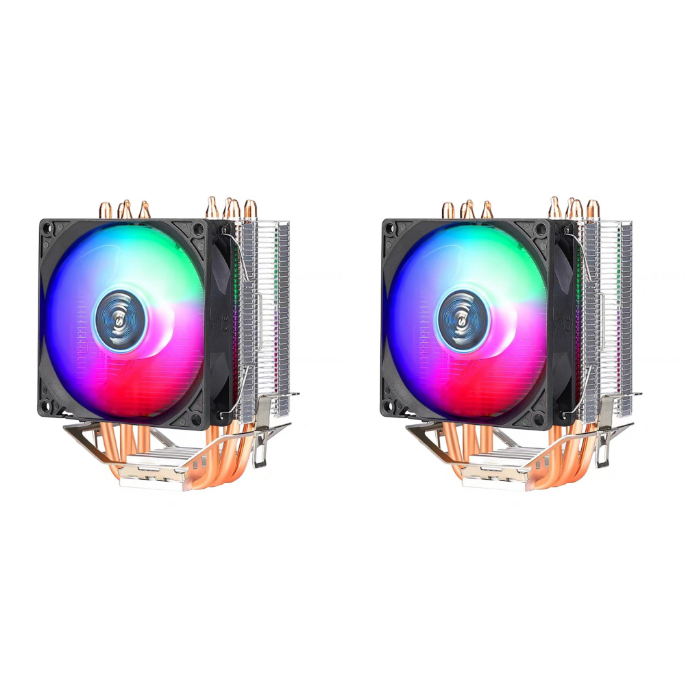thumbnail image 2 of RGB CPU Cooler 4 Heat Pipe 9cm Ventilador Refrigeración Rodamientos Hidráulicos Silencio para INTEL, 2 of 9