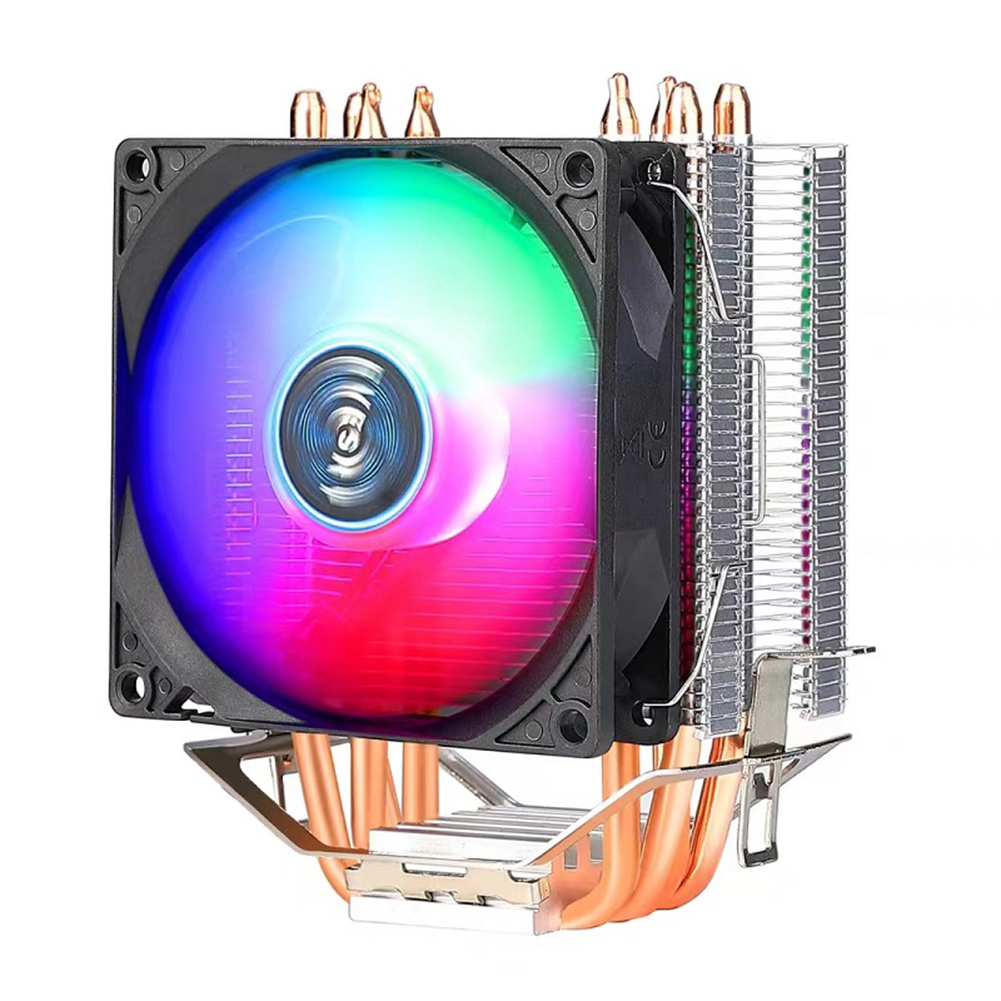thumbnail image 3 of RGB CPU Cooler 4 Heat Pipe 9cm Ventilador Refrigeración Rodamientos Hidráulicos Silencio para INTEL, 3 of 9