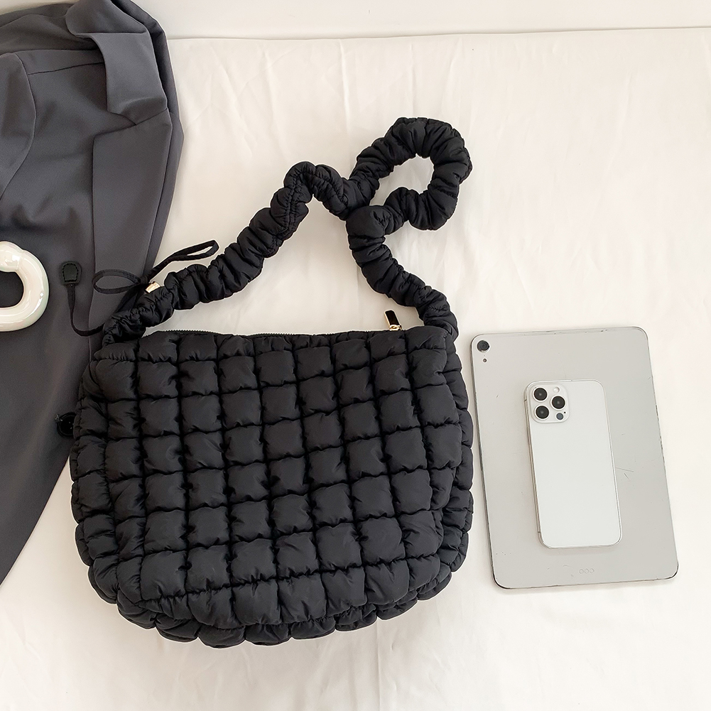 thumbnail image 5 of WDOplteas Chaleco Plisado Burbujas para Mujer Bolso para Axilas para Oficina Escuela (negro), 5 of 10