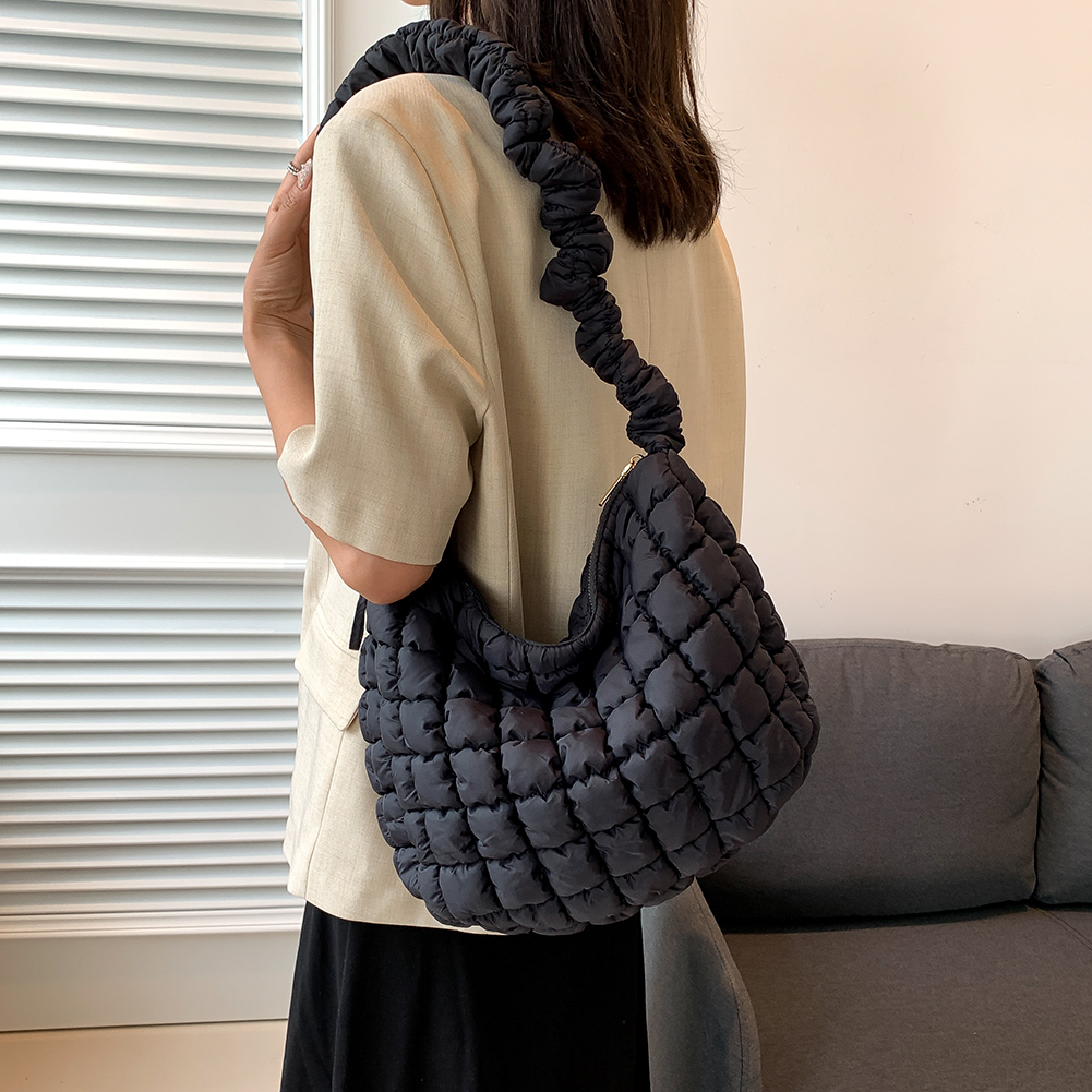 thumbnail image 3 of WDOplteas Chaleco Plisado Burbujas para Mujer Bolso para Axilas para Oficina Escuela (negro), 3 of 10